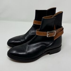 Share Acne Studios Black Brown Leather Jodhpur Ankle Boots EU 38 US Women's 8 De